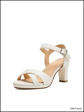 Chunky Heel Platform Sandals Faux Leather Ankle Strap Cushioned Comfort